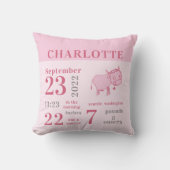 Coussin Bébé mignon vache rose Fleur de naissance Statisti (Recto)