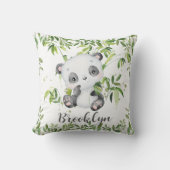 Coussin Bébé mignonne Panda Ours vert Bambou vert Pépinièr (Recto)