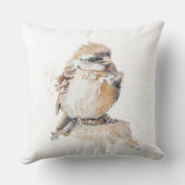 Coussin Bébé Moineau à l'aquarelle avec des plumes ébourif (Verso)