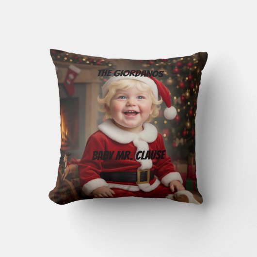 Coussin Bébé Monsieur et Madame Clause (Recto)