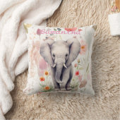 Coussin Bébé mou Eléphant Pastel Aquarelle Fleur de printe (Couverture)