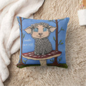 Coussin Bébé mouton sur tabouret (Couverture)