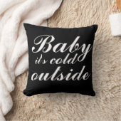 Coussin Bébé noir et blanc réversible Il fait froid dehors (Couverture)
