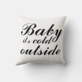 Coussin Bébé noir et blanc réversible Il fait froid dehors (Verso)