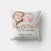 Coussin Bébé nouveau-né nom de bienvenue photo (Recto)