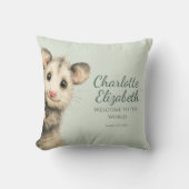 Coussin Bébé Opossum de la Forêt (Recto)