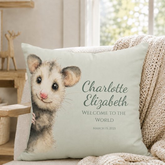 Coussin Bébé Opossum de la Forêt