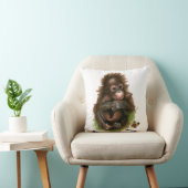 Coussin Bébé orang-outan et papillon (Chaise)