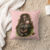 Coussin Bébé orang-outan et papillon (Couverture)