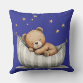 Coussin Bébé ours dormant sous les étoiles (Verso)