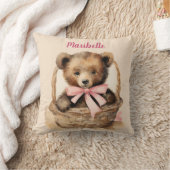 Coussin Bébé ours fille personnalisée (Couverture)