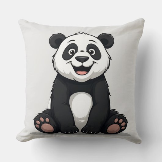 Coussin Bébé Panda de Dessin Animé Mignon (Recto)