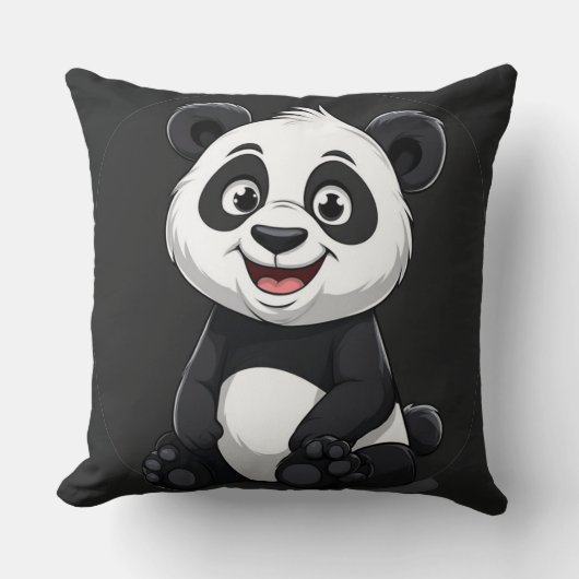 Coussin Bébé Panda de Dessin Animé Mignon (Recto)