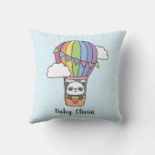 Coussin Bébé panda mignon dans un ballon à air chaud décor (Verso)