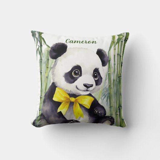 Coussin Bébé Panda Ours Sexe Neutre Personnalisé (Recto)