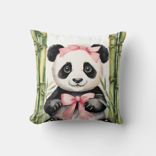 Coussin Bébé Panda Portes Filles (Recto)