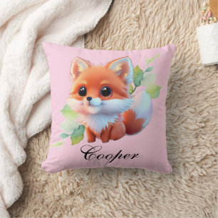 Coussin Bébé renard mignon Amis botaniques de la forêt boi