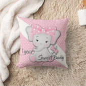 Coussin Bébé rose blanc gris dessin animé éléphant personn (Couverture)