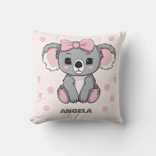 Coussin Bébé rose Koala Ours (Recto)