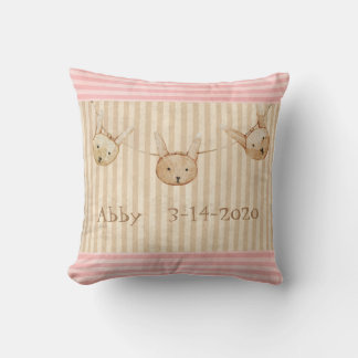 Coussin Bébé rose mignon fille Faire-part