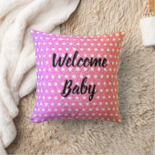Coussin Bébé Shower Glitter Rose Violet Blanc Points (Couverture)