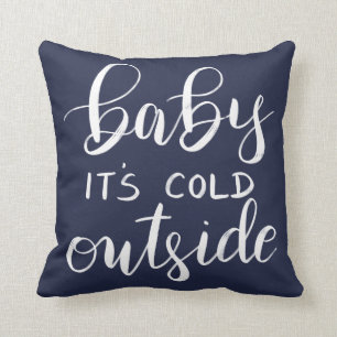 Coussin Bébé son bleu marine manuscrit d'extérieur froid