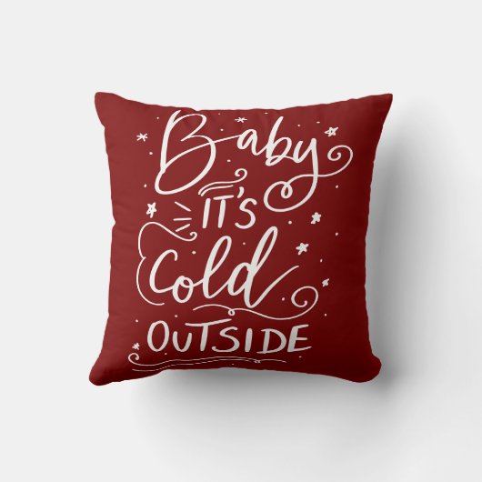 Coussin Bébé Son Froid À L'Extérieur Script manuscrit Roug (Verso)