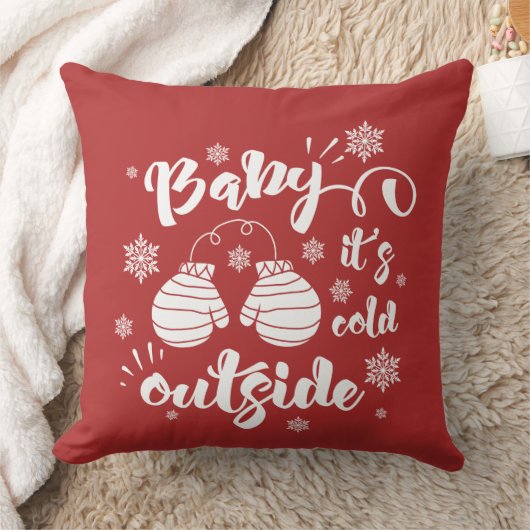 Coussin Bébé son froid dehors mignonette mittens hiver (Couverture)