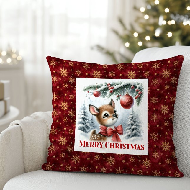 Coussin Bébé Tendance Faon Confortable Décoration de Chamb (Trendy Baby Fawn Cozy Winter Kids Room Decor Christmas Pillow

)