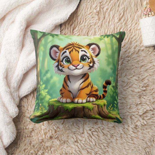 Coussin Bébé Tigre | Jolie illustration de nursery pour en (Couverture)