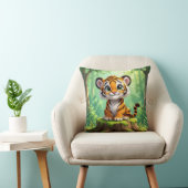 Coussin Bébé Tigre | Jolie illustration de nursery pour en (Chaise)