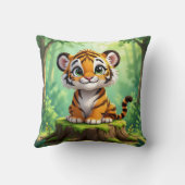 Coussin Bébé Tigre | Jolie illustration de nursery pour en (Verso)