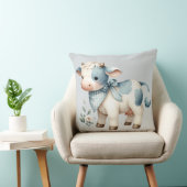 Coussin Bébé vache à carreaux bleus esthétique de ferme pa (Chaise)