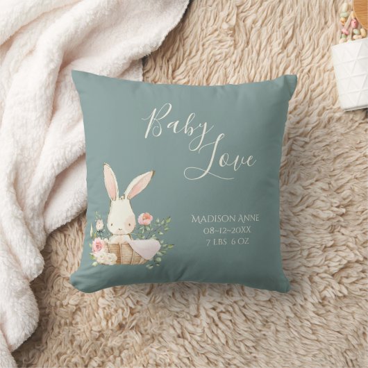 Coussin Bébé Vert mignon Garçon Nom de la fille Script Lov (Couverture)