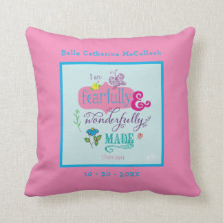 Coussin Bébée adorable Bible personnalisée Verse rose