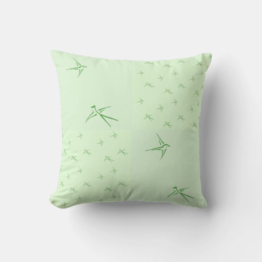 Coussin Bébés : hirondelles/vertes (PS4) - (Recto)
