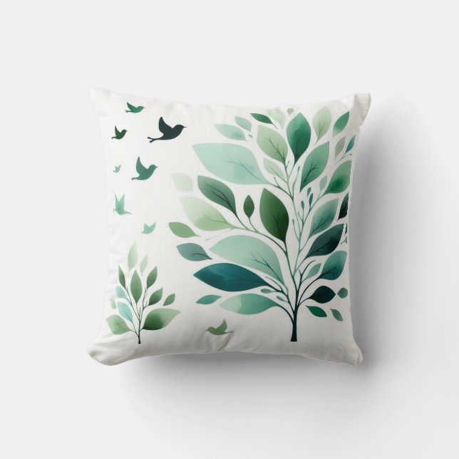 Coussin Bécasseau verdoyant (Recto)