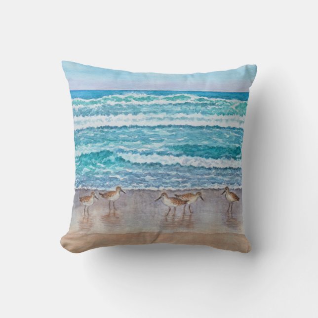 Coussin Bécasseaux de la baie de Monterey (Recto)