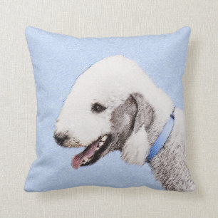 Coussin Bedlington Terrier Painting - Art original du chie