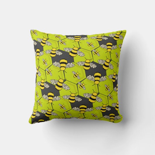 Coussin Bee Hive amusant Honeycomb (Verso)