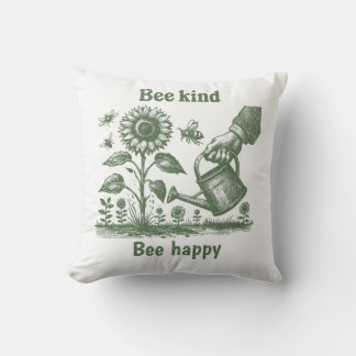 Coussin Bee Kind Bee Bee  Happy  Sunflower Caregiver gift