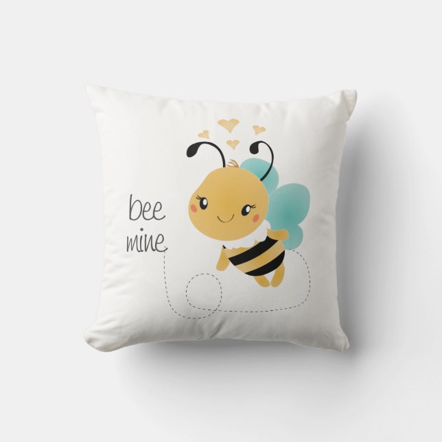 Coussin Bee Mine Bumblebee Jaune Noir (Recto)