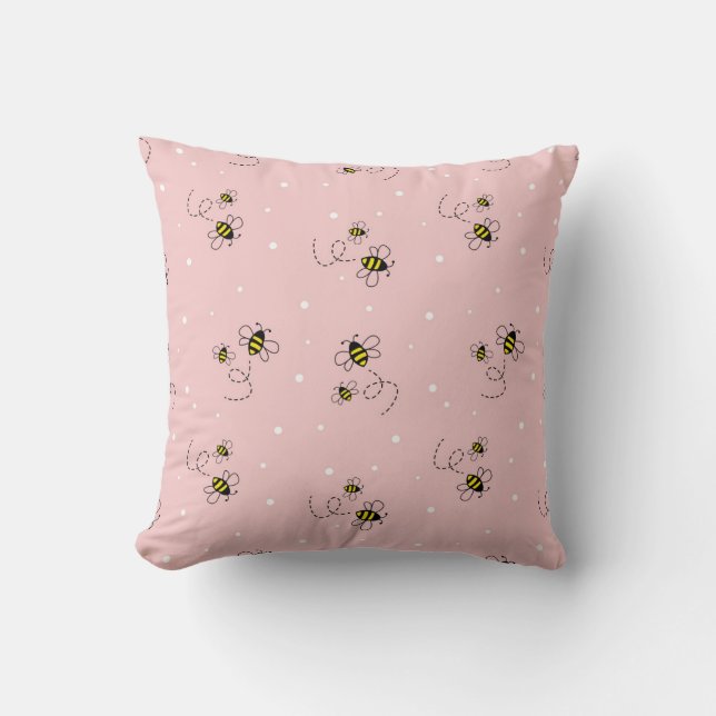 Coussin Bee seamless pattern on pastel background. Vintage (Recto)