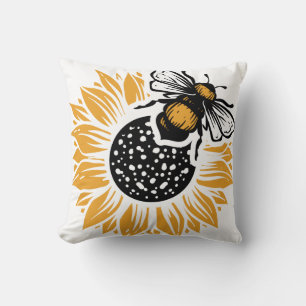 Coussin Bee sur le décor de la maison de tournesol