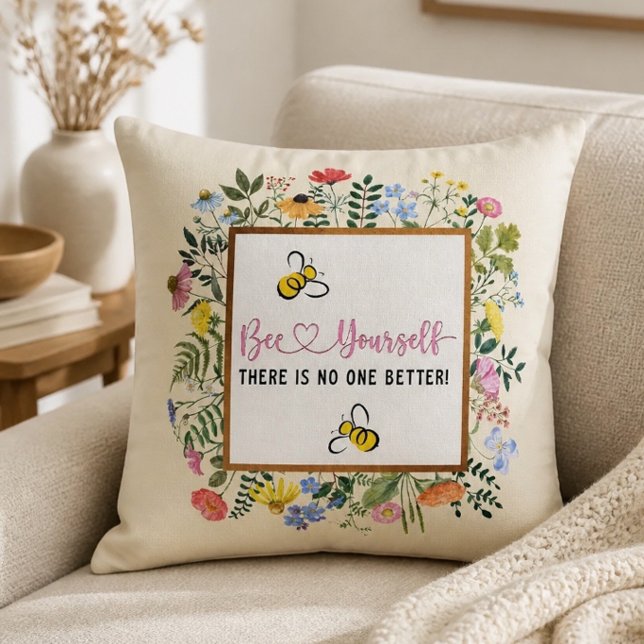 Coussin Bee Yourself Motivationnel (Créateur téléchargé)