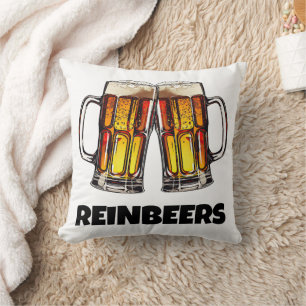 Coussin Beer Christmas Reinbeers