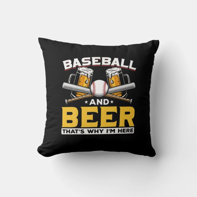 Coussin Beer Drinker Baseball Beer Humor Birthday (Recto)