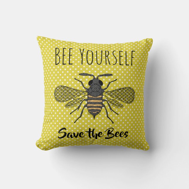Coussin BEES et Honeycomb - Sauvez les abeilles (Recto)