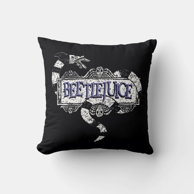 Coussin Beetlejus | Vapeur de sable enroulé sur le logo Be (Recto)