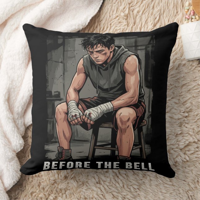 Coussin Before The Bell Motivational Boxing Gym Art (Couverture)